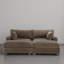 Canapé modulaire réversible 3 pièces rembourré en fausse fourrure de lapin brun clair avec repose-pieds 3 pièces-739848836-739848838