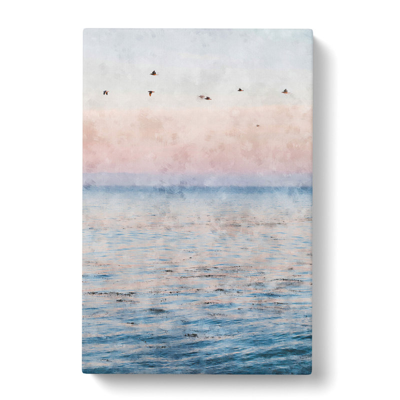 Birds Above The Ocean - Wrapped Canvas Painting, 91cm H x 60cm W x 3cm D