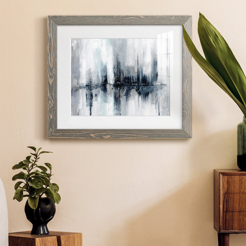 Indigo Harbor Lights - peinture encadrée, H 24 po x l 18 po x P 1,5 po, Encadré gris