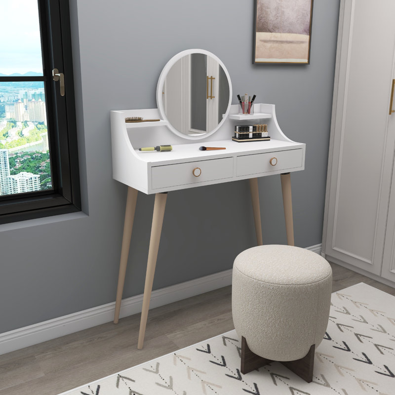 Dressing Table with Mirror Denise, White