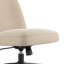 Chaise de bureau sans accoudoirs à dossier moyen avec roulettes en tissu beige doux, siège de bureau d'ordinateur pour espace de travail personnel-1766471819