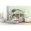 Lit simple Fun House, en bois massif, de style moderne, parfait pour les chambres d'enfants