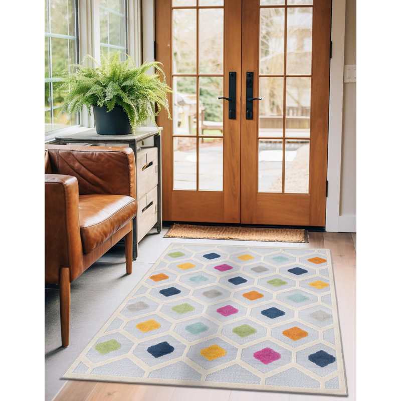 Geometric Indoor / Outdoor Rug, Rectangle 7'10" x 10'