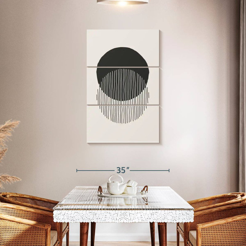 Avery Black Circles Abstract, 65" H x 42" W