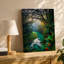 Reproduction d'art sur toile, "A Lush Dense Scene At Dawn" with a Winding Wall Art River-2019498859