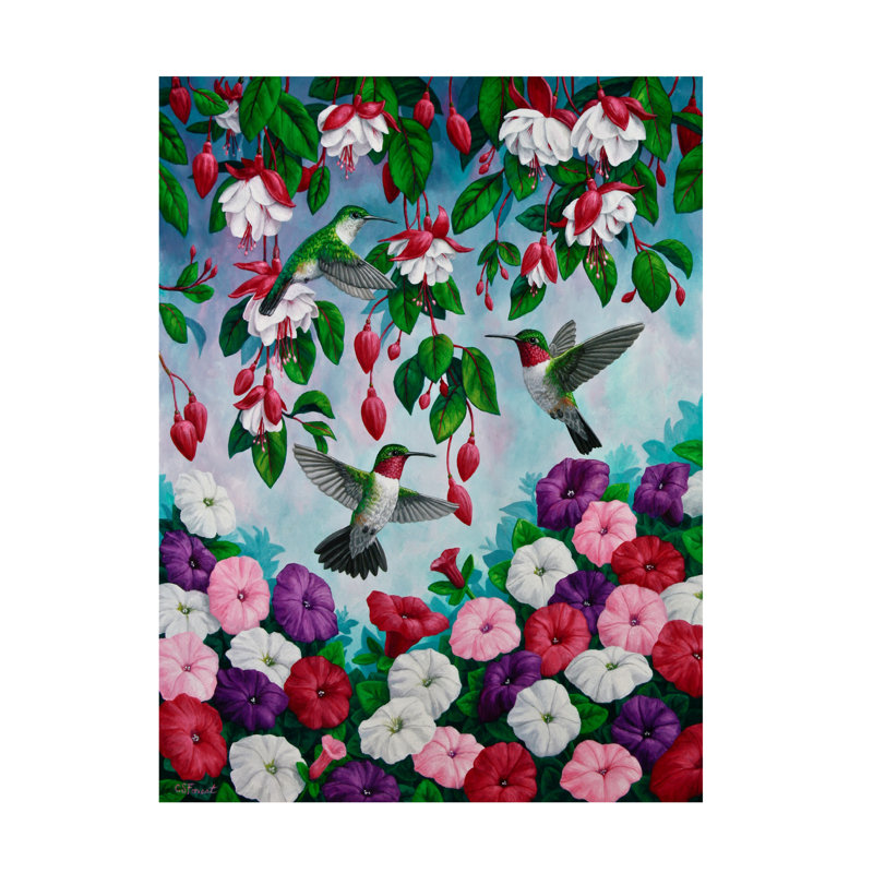 Crista Forest Hummingbird Heaven Canvas Art, H 19 po x l 14 po