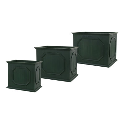 3-Piece Wood Pot Planter Set