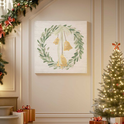 «Holiday Bells Wreath I», reproduction sur toile roulée
