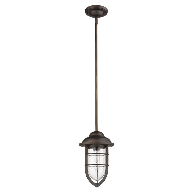 Luminaire suspendu 1 lumières simple urn Hitchcock, Bronze frotté à l'huile