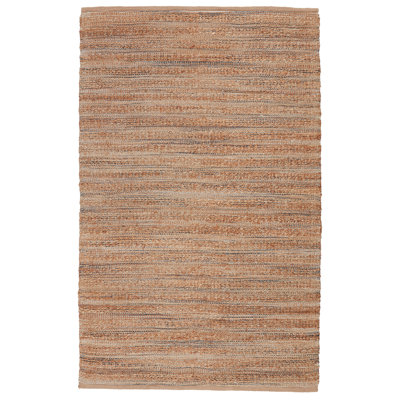 Tapis brun en jute / sisal tissé à plat à la main Ina
