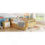 Lit plateforme simple en bois pour enfants, lit simple en bois à profil bas avec rails pour filles et garçons-206146627-206146624