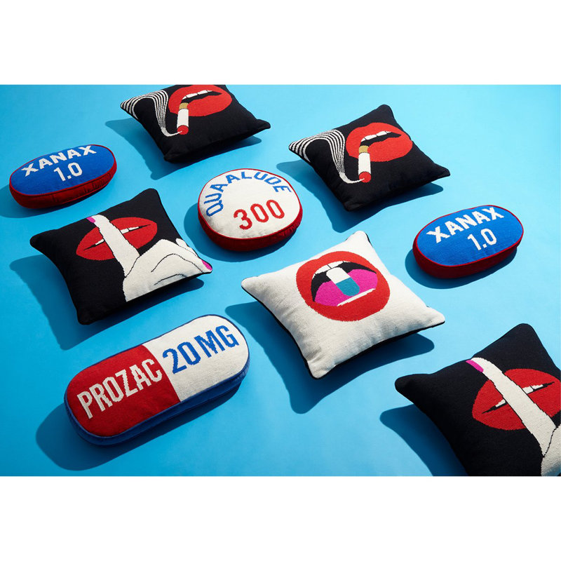 Lips NDLPT Pillow, Black Hush