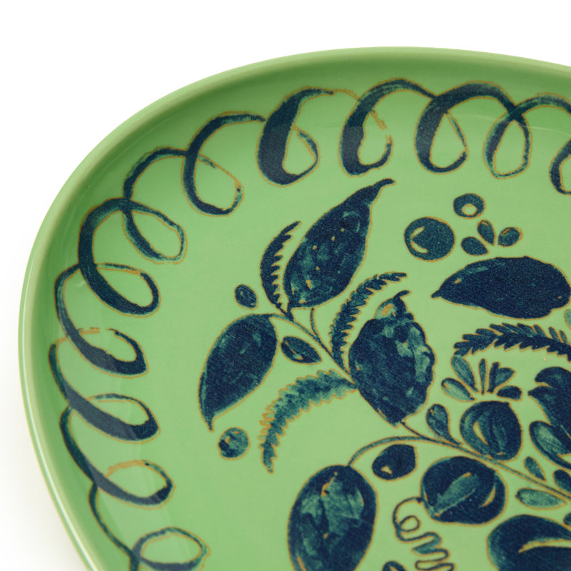 Amalfi Oval Serving Tray - Lime - 15.7" x 11", Green