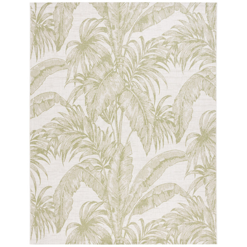 Tapis d'intérieur / extérieur à motif floral Martinsdale, Rectangle 8 pi x 10 pi