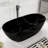 63" Freestanding Bathtub Solid Surface Freestanding Soaking Tub(Black)-124895908