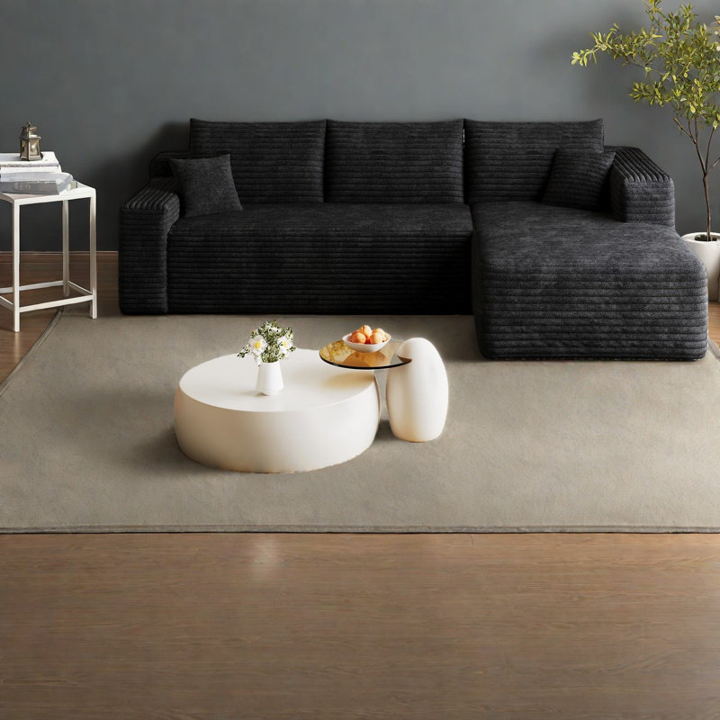 Canapé modulaire en velours côtelé 95 pouces