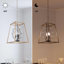 Lustre géométrique de salle à manger à 3 lumières avec détails en cristal-464728821