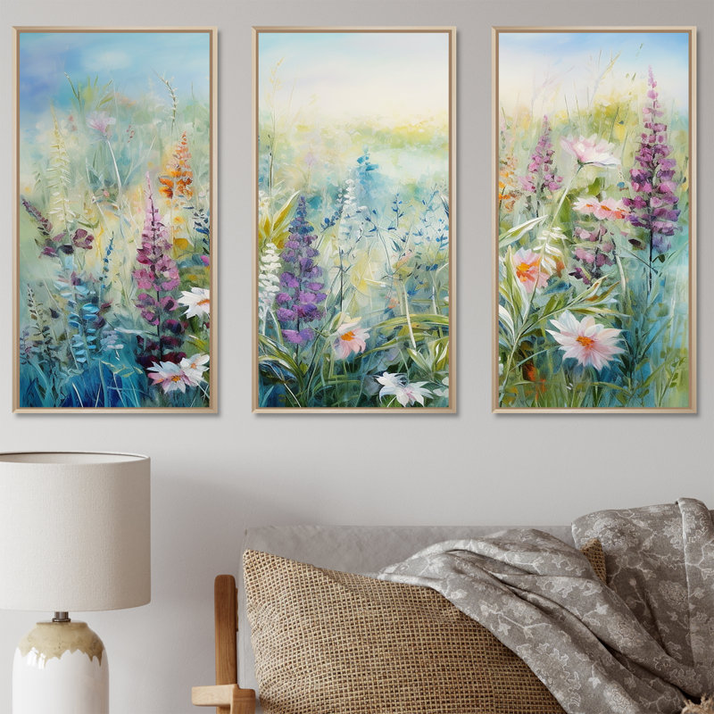«Minimal Herbs Country Charm», ensemble d'art sur toile, H 28 po x l 36 po x P 1 po, Cadre naturel flottant