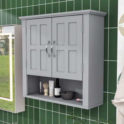 Wall-Mounted Floating Cabinet with Adjustable Shelves, Space-Saving Storage Unit for Bathroom