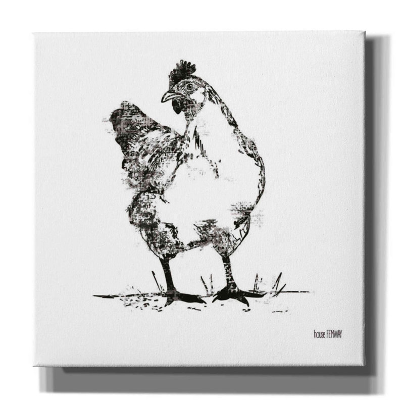«Farmhouse Chicken» par House Fenway, art mural sur toile, H 37 po x l 37 po x P 1,5 po