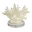 Petite sculpture blanche Barira en polystone texturée avec base en acrylique transparent