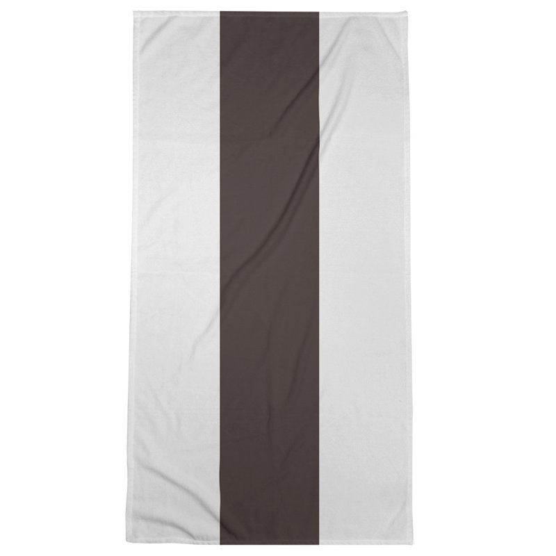 Cleveland Beach Towel, White/Dark Brown
