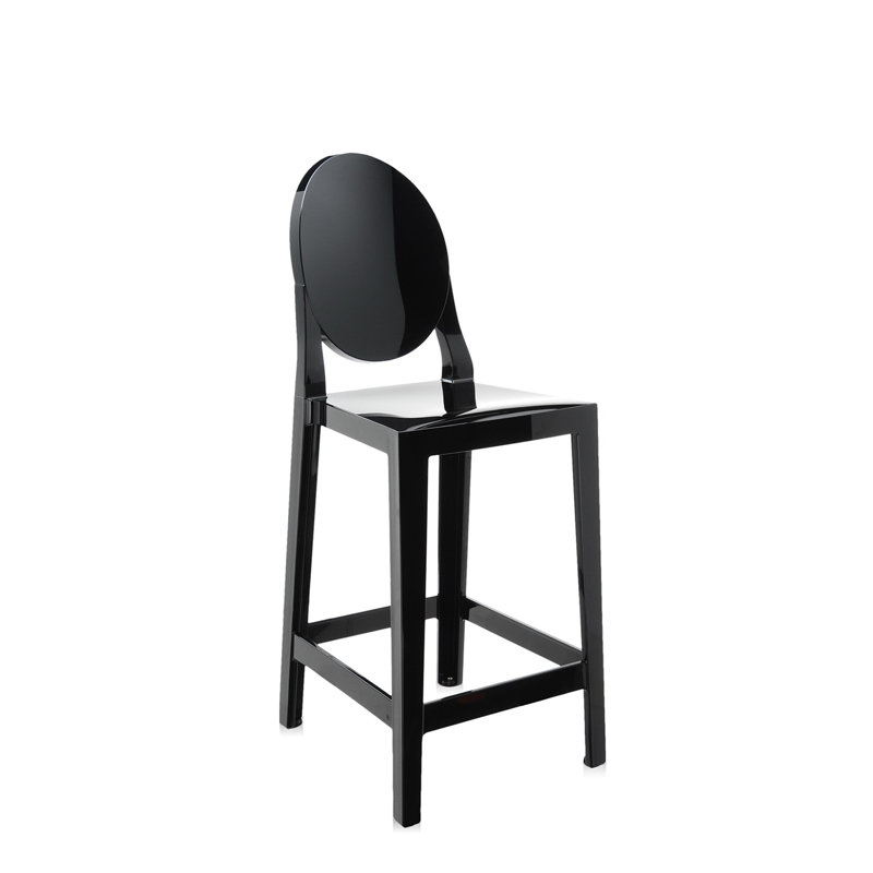 One More Outdoor Bar Stool, 65 cm, Glossy Black