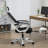 High Back Home Office Chair, Fabric Computer Desk Chair With Adjustable Headrest, Lumbar Support, Armrest, Foot Rest, Reclining Back