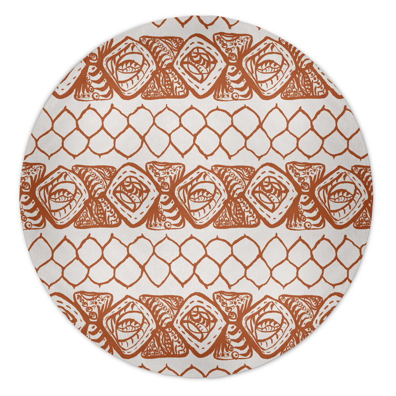 Safari Chenille Geometric Indoor Rug, Round 5'