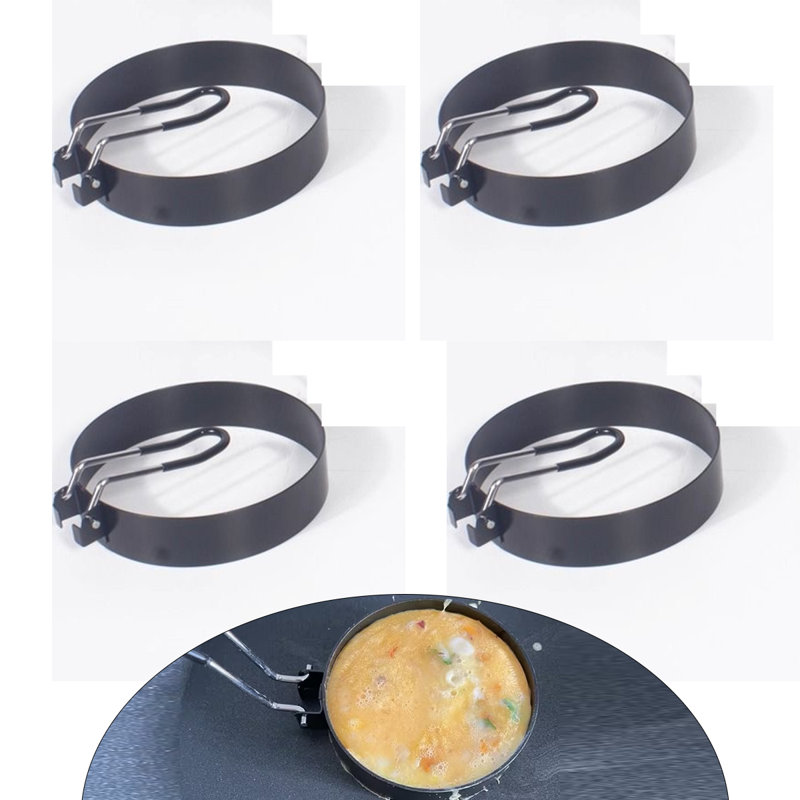 Ensemble de déjeuner 4 pièces avec œuf et omelette, anneau d'œuf