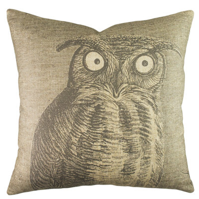 Owl Cotton Blend Reversible Throw Pillow