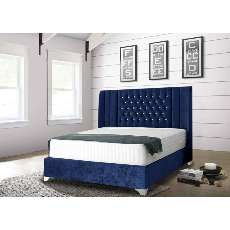 Upholstered Bed, Single (3'), Blue