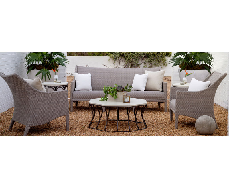 Audrey Coffee Table, Charcoal/Travertine Superstone