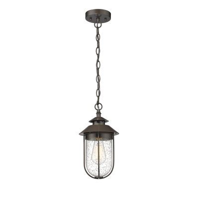 Clyda 1 -Bulb 12.99"" H Outdoor Hanging Lantern -  Breakwater Bay, 8E69301C5F51411A82E703F1626E03B6