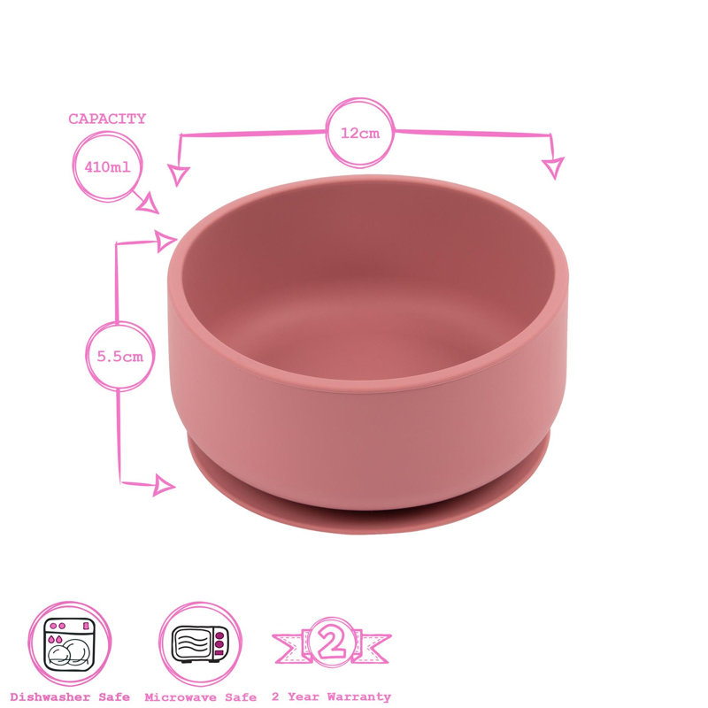 Tiny Dining - Baby Silicone Suction Bowls, Pink