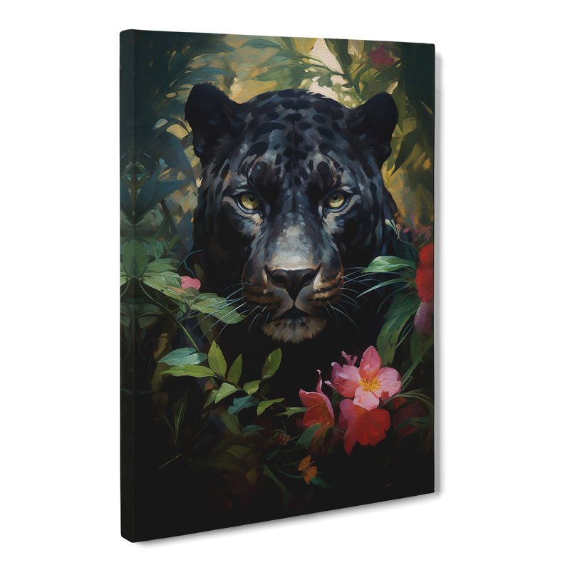 Panther Rococo - Wrapped Canvas, 76cm H x 50cm W x 3cm D