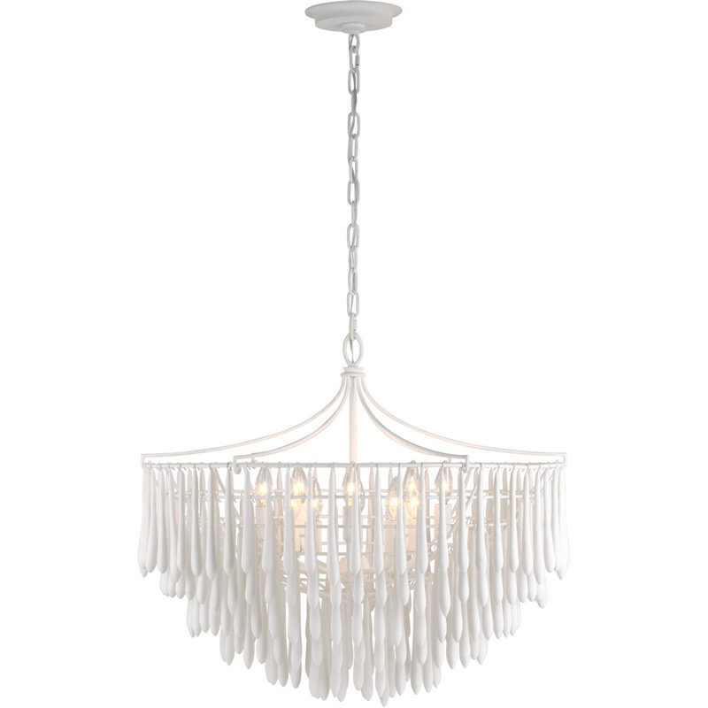 Julie Neill Vacarro Medium Chandelier, Plaster White