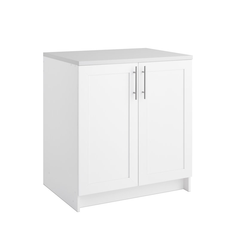 White Freestanding Office Storage Cabinet with Adjustable Shelves