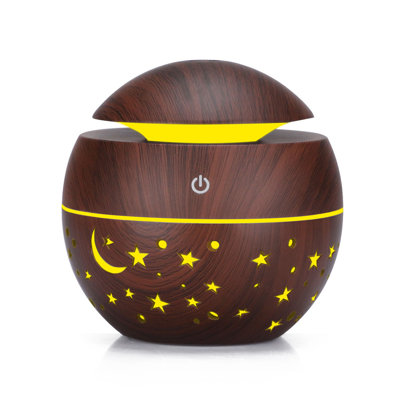 Star Wood Grain Hollow Star Humidifier Colorful Translucent Mini Portable 130ML Aromatherapy
