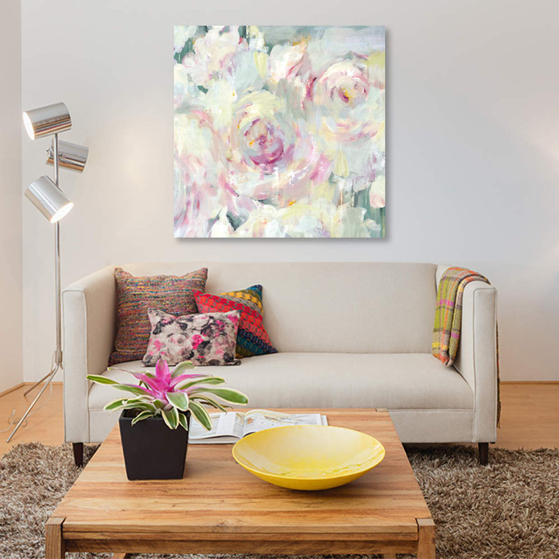 Shabby Peony II par PI Galerie - Estampe numérique sur toile tendue avec châssis, H 12 po x l 12 po x P 0,75 po