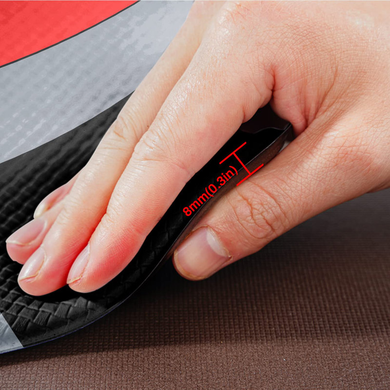 Anti Fatigue Kitchen Rugs Set of 2, Red/Black/Gray