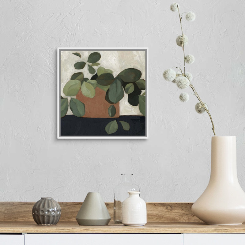 Jade Hoya I, art mural sur toile, H 14 po x l 14 po, Toile avec cadre blanc