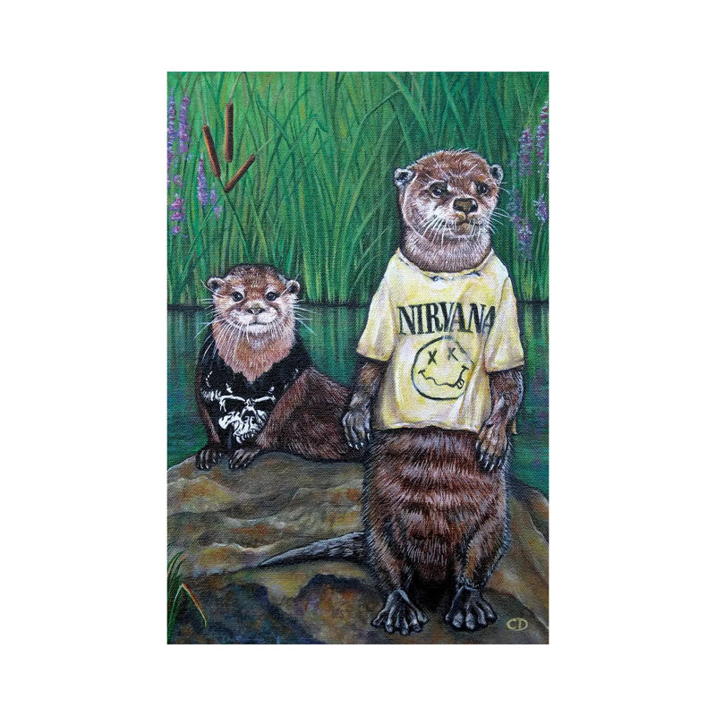 Generation X Otters by Cyndi Dodes - Wrapped Canvas Print, 101.6 cm H x 66.04 cm W x 3.175 cm D