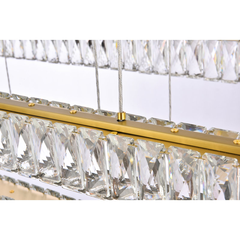 Maart 3 - Light LED Unique/Statement Pendant, 80" H x 42" W x 18" D, Gold
