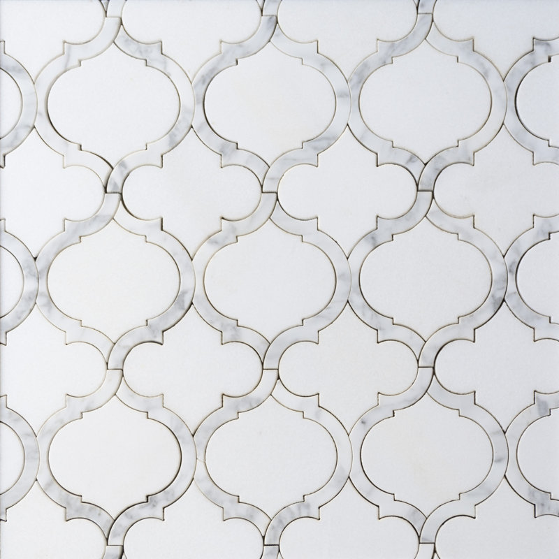5" x 5" Marble Arabesque Mosaic Wall & Floor Tile