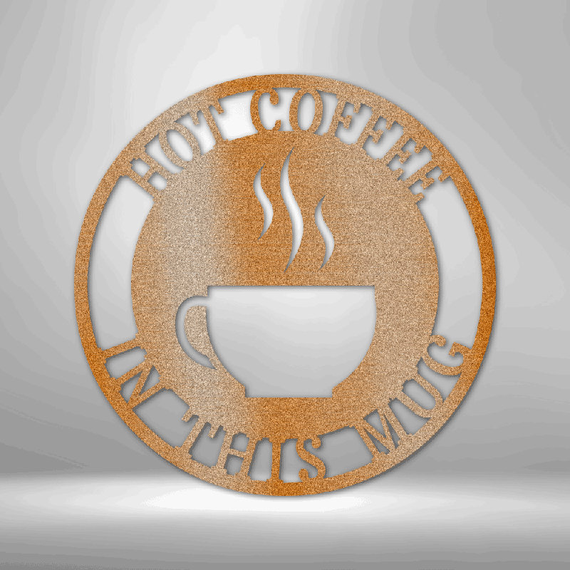 Panneau décoratif en métal Hot Coffee Haze, H 14,25 po x l 14,5 po x P 0,5 po, Cuivre, Oui