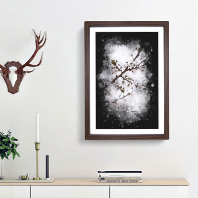 Branch of a White Cherry Blossom Tree - Framed Print