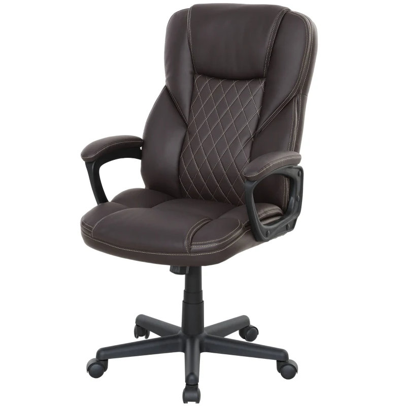 PU Leather Executive Desk Chair With Adjustable Height And Swivel Wheels,High Back Ergonomic Office Chair,For Home And Office