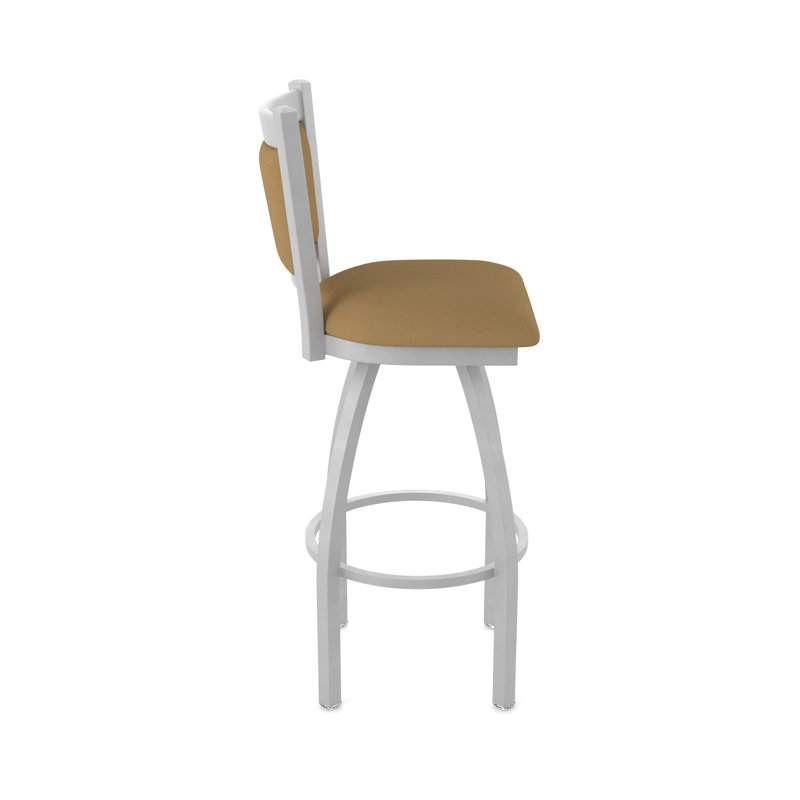 Tabouret pivotant Hadleigh, Tabouret de comptoir (siège d'une hauteur de 25 p, Vinyle - selle Canter, Nickel anodisé
