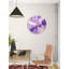 Horloge murale abstraite en verre trempé, horloge mauve, détails dorés, horloge décorative, décoration murale moderne, cadeau unique, horloge artistique-1454769797-1454769799